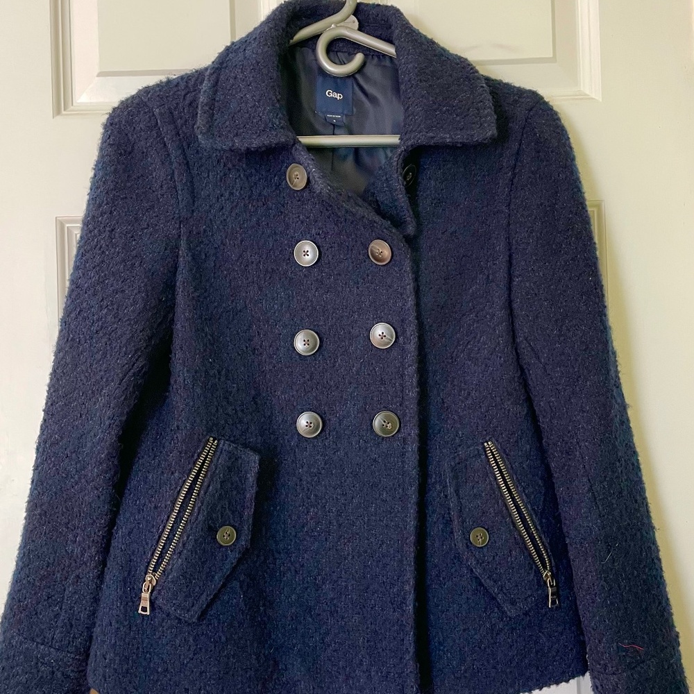 Navy Wool-blend Gap Jacket